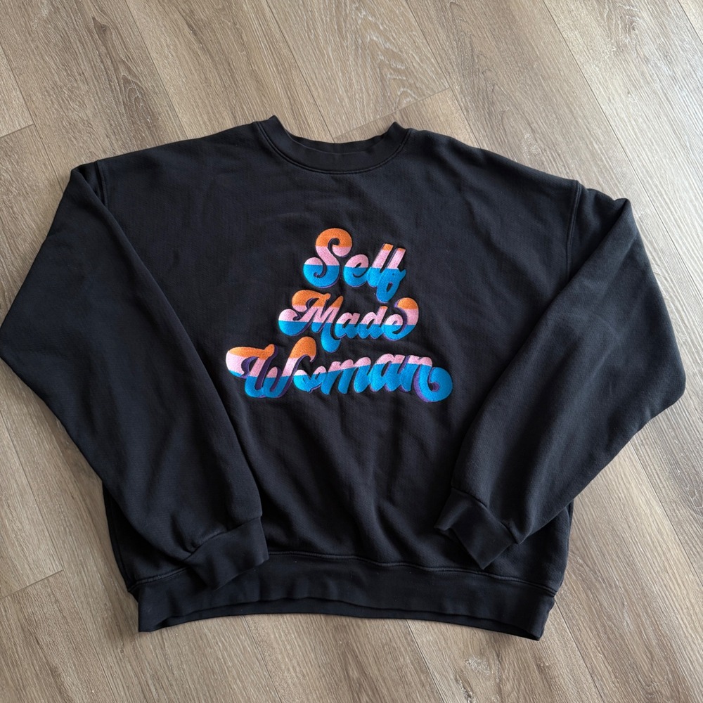 Good American x The B Project "Self Made Woman" Crewneck Sweatshirt - Size 2 / M
